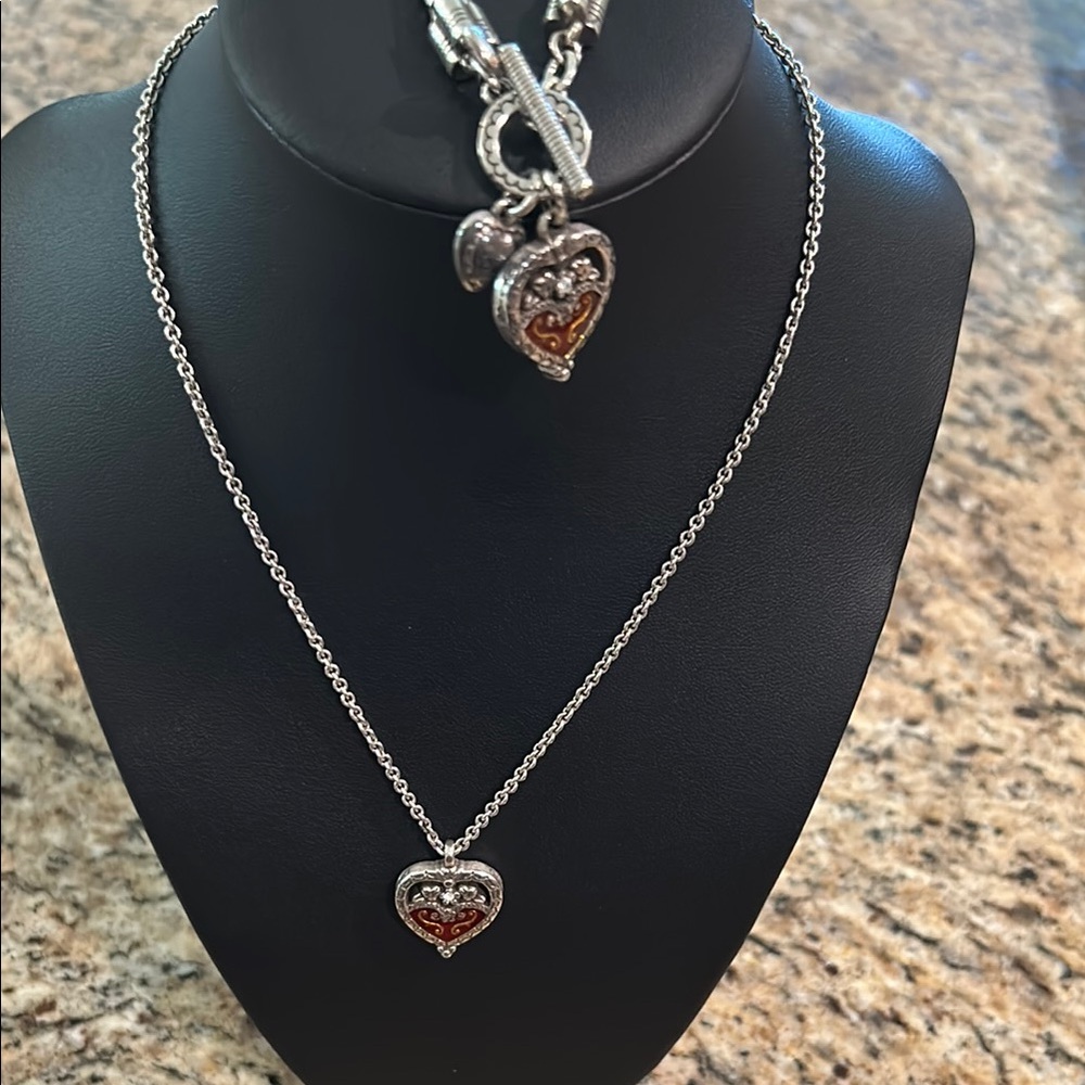 Brighton Heart Pendant Necklace and Bracelet Set